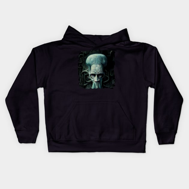 HR Giger - Squidward Kids Hoodie by Mikaeus